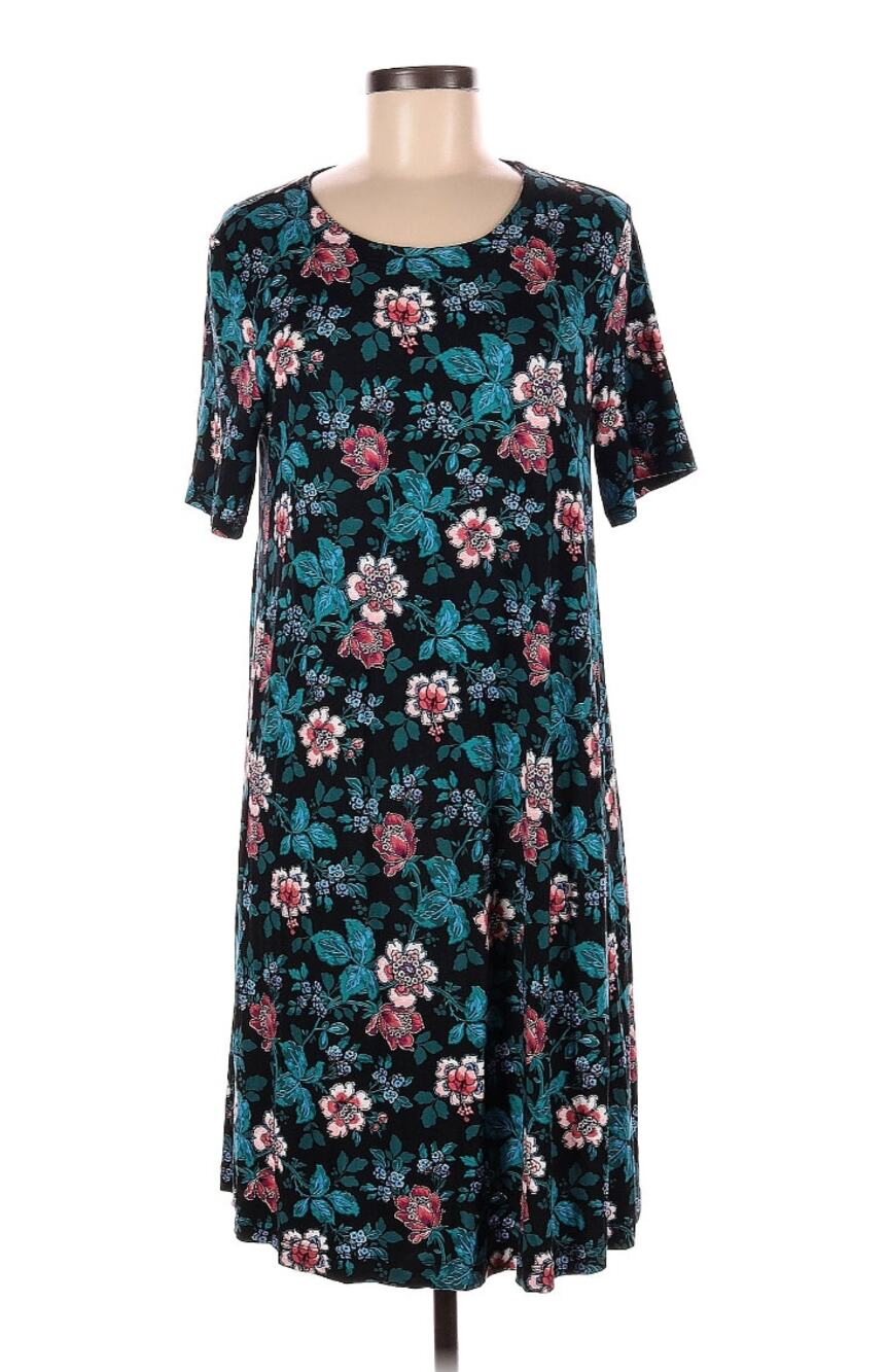 LOFT NWT Short Sleeve Crewneck Jersey Floral Print Dress // S